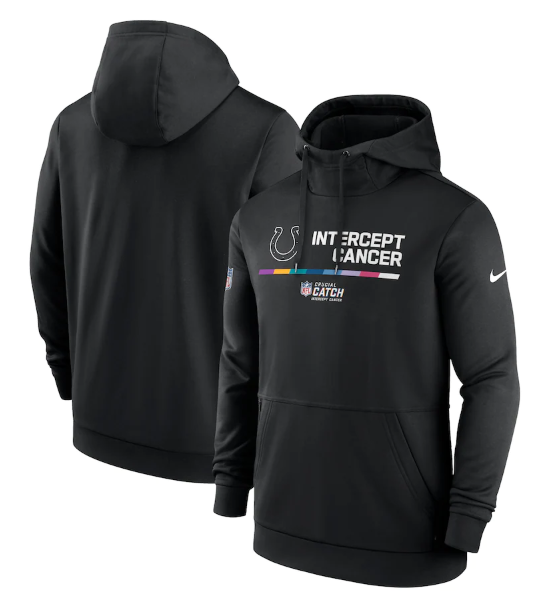 Men's Black Indianapolis Colts 2022 Crucial Catch Therma Performance Pullover Hoodie